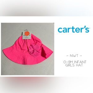 🆕CARTER’S - 0/9M - NWT - INFANT GIRLS PINK BUCKET SUN HAT